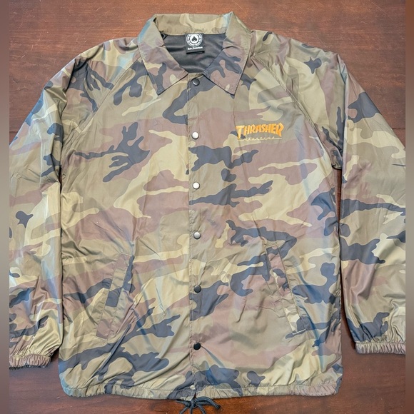 Thrasher Magazine Men’s Skategoat Camouflage Coach Jacket Green Camo Size Large - Picture 10 of 14